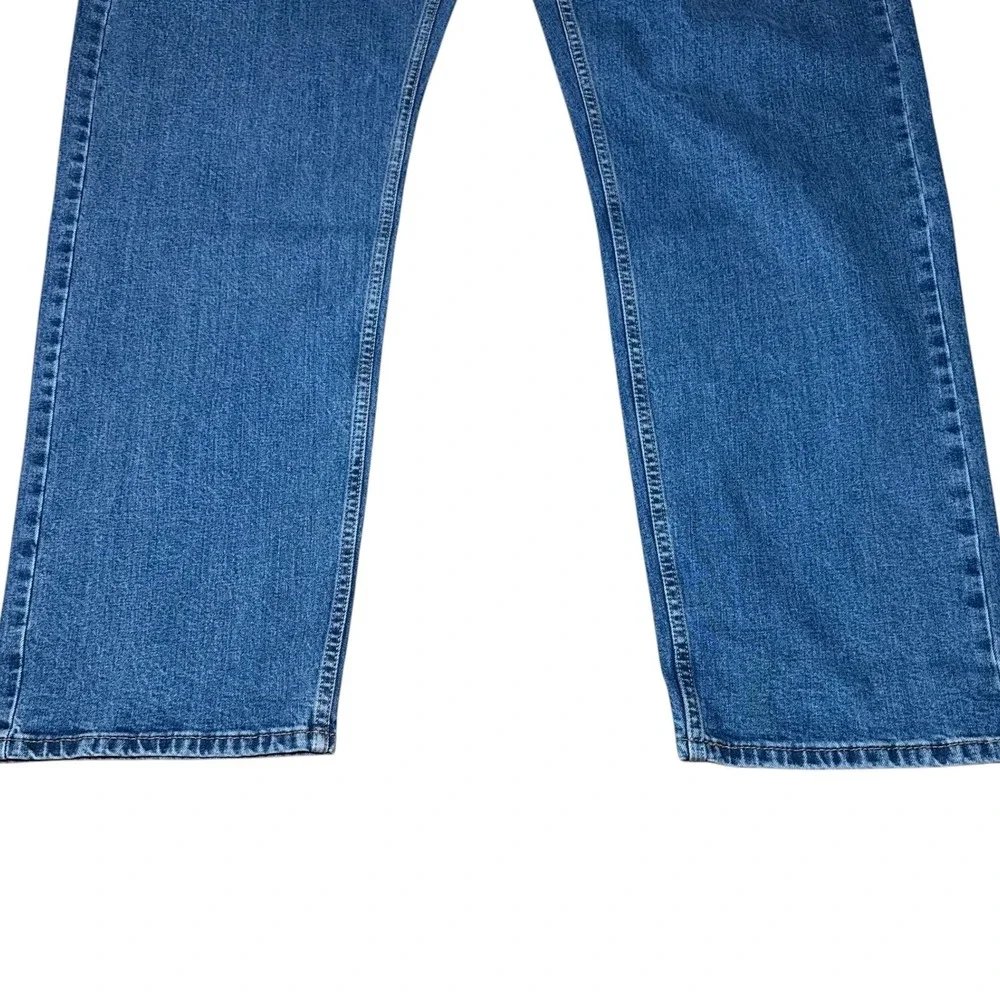 Levis 505 Regular Fit Stretch Jeans Mens 44x32 Blue Straight Leg Denim 005051454
